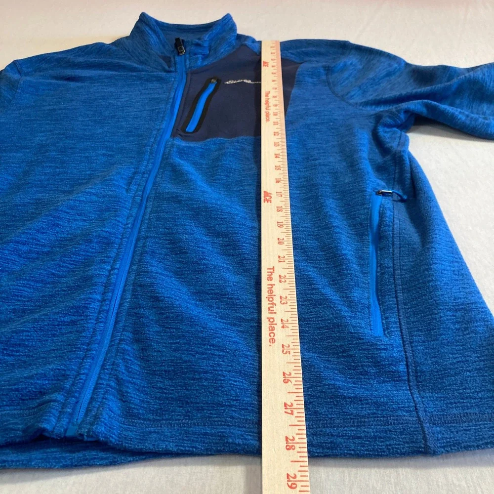 Eddie Bauer Mens XL Blue Space‎ Dye Full Zip Fleece Jacket EM31LK118P